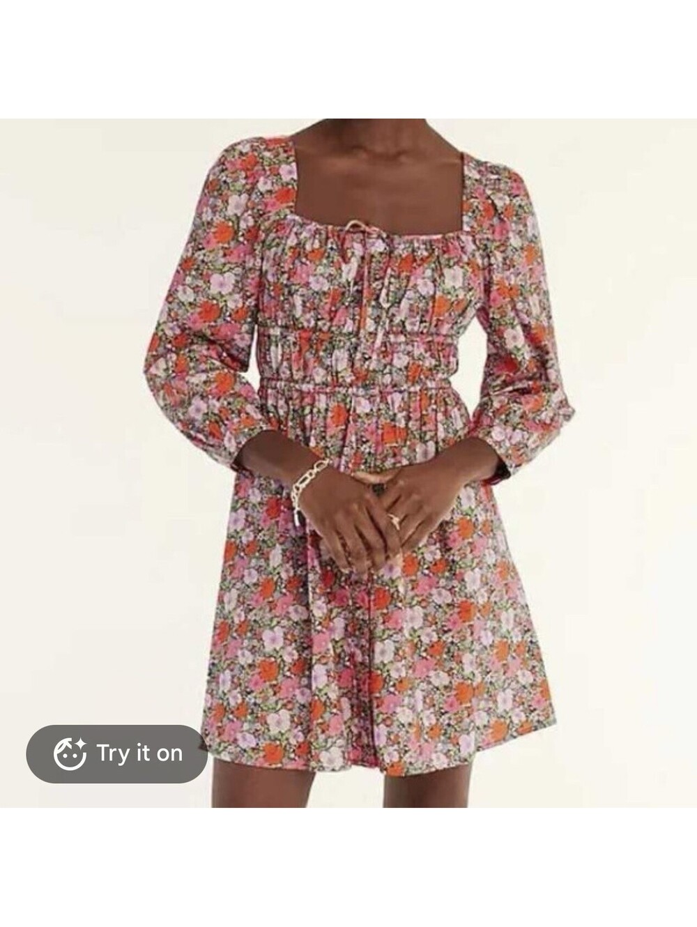 NWT J Crew cinched waist cotton dress in Liberty Meadow Song Floral Size 6